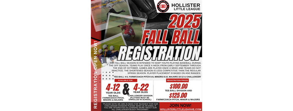 2025 Fall Ball Register Today!